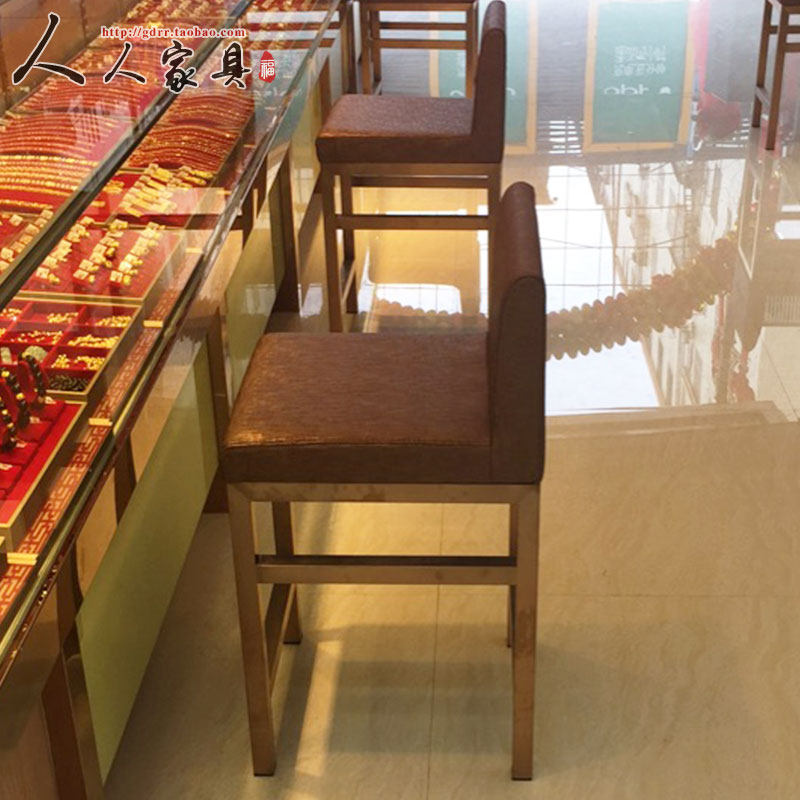 吧台_珠宝椅靠背高脚酒吧吧台凳子现代简约眼镜珠宝店接待前台柜台