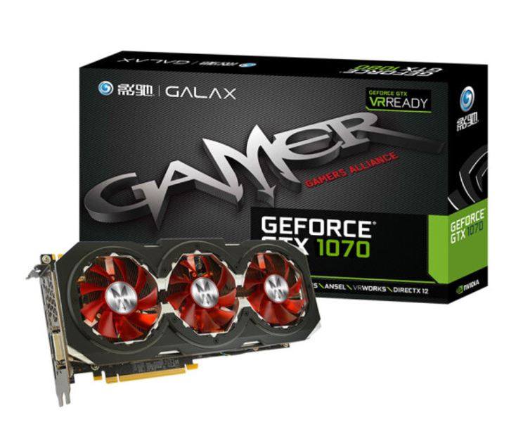 影驰geforce gtx 1070 gamer 8g/256bit游戏显卡台式主机组装电脑