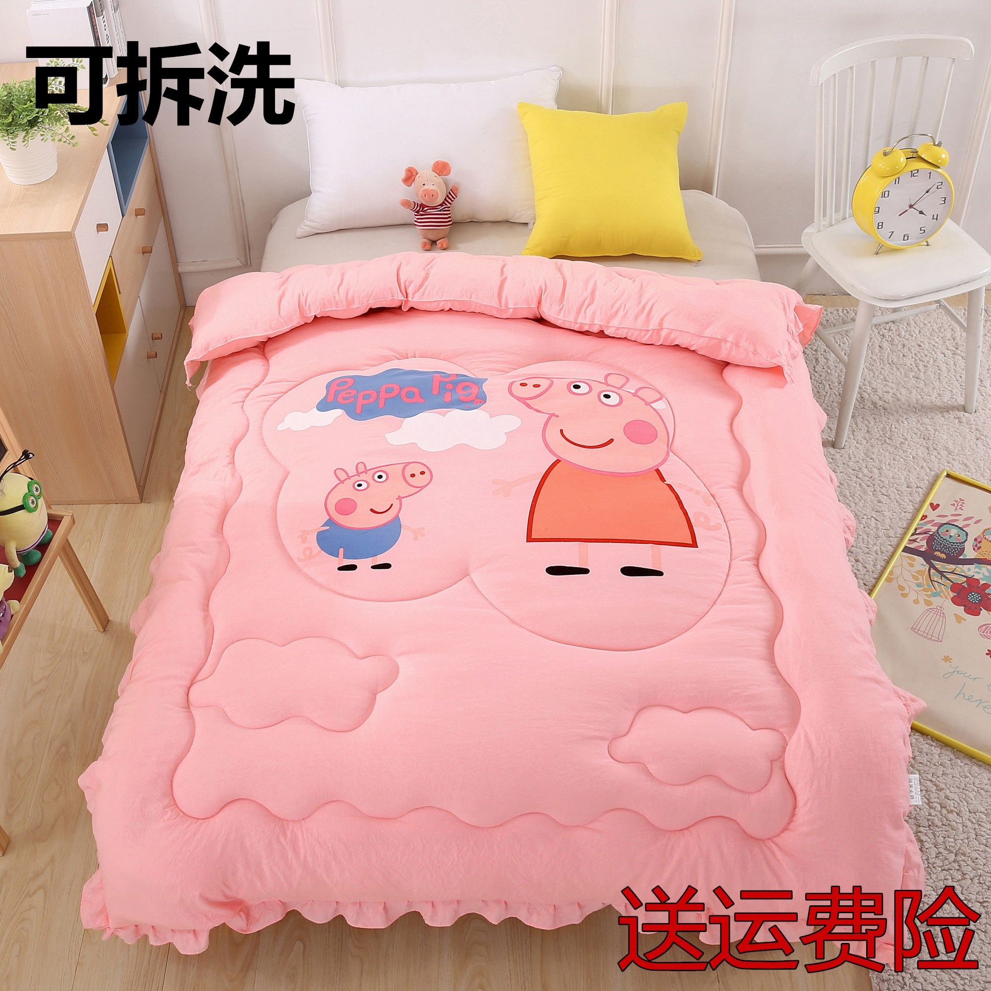 儿童被子 冬被_可拆洗水洗棉儿童卡通小猪1.