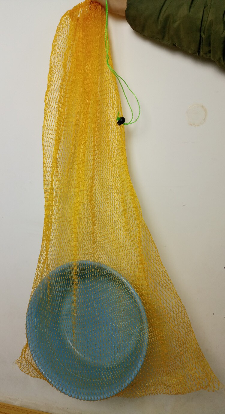 热销小鱼护_带收口绳大网兜1米密眼网袋6股尼龙线简易鱼护装小鱼网兜