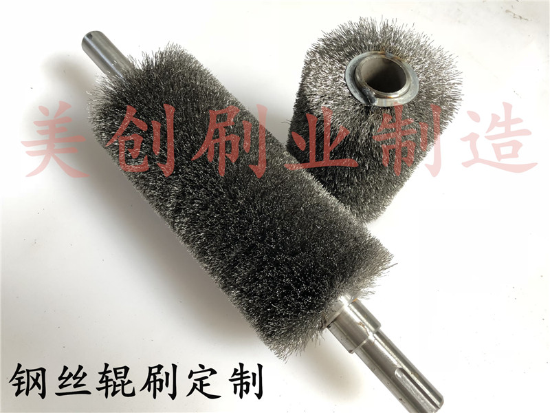 特价毛刷辊_促销除锈抛光缠绕带轴钢丝毛刷辊螺旋弹簧滚刷 镀铜不锈钢