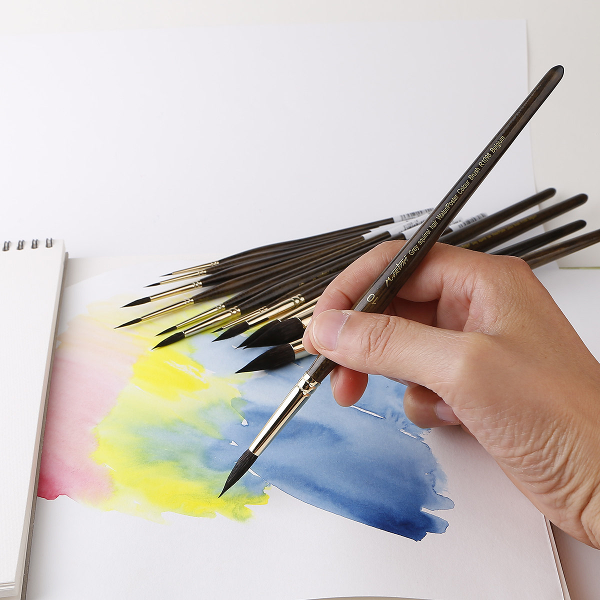 水彩笔高级松鼠毛油画笔1098圆头毛笔水粉笔勾线笔
