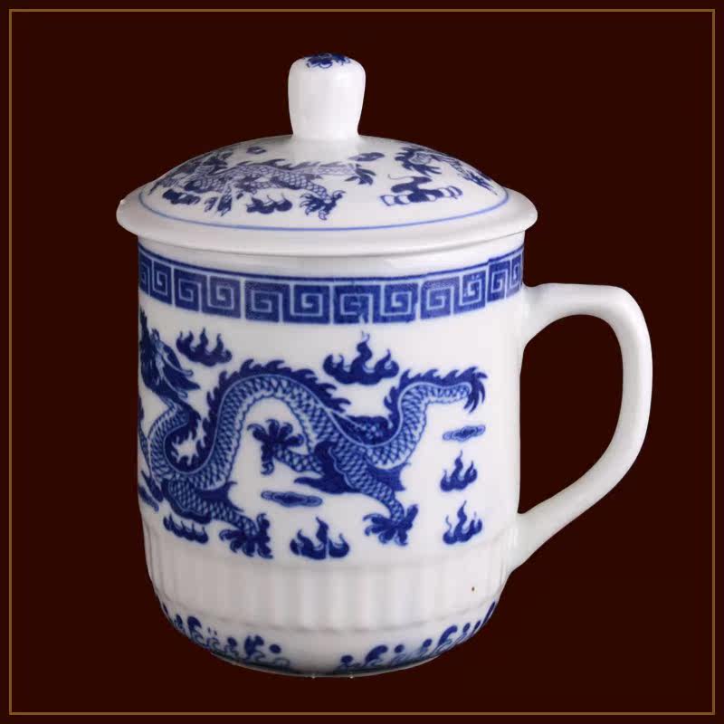 大容量景德镇带盖大茶杯1000毫升超大号霸王杯子凉水杯陶瓷泡茶杯