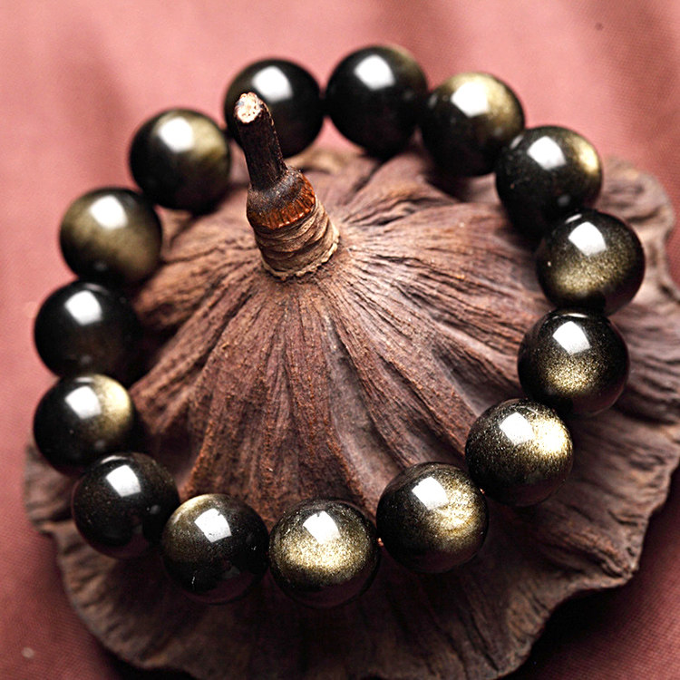 热销乌金黑曜石手链