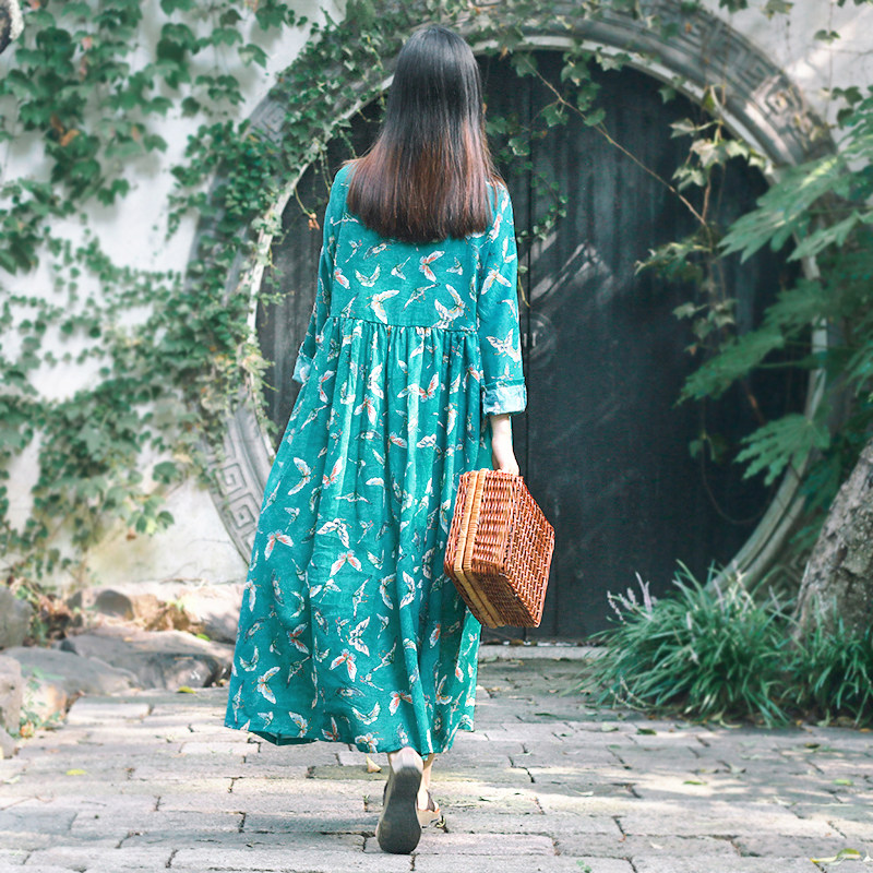 棉麻连衣裙呵护肌肤,又凸显复古文艺气质
