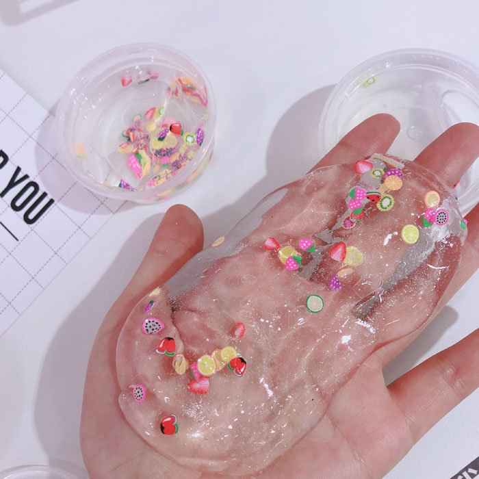 网红可爱水果切片水晶泥史莱姆解压无毒超轻粘土解压神器玩具优惠券