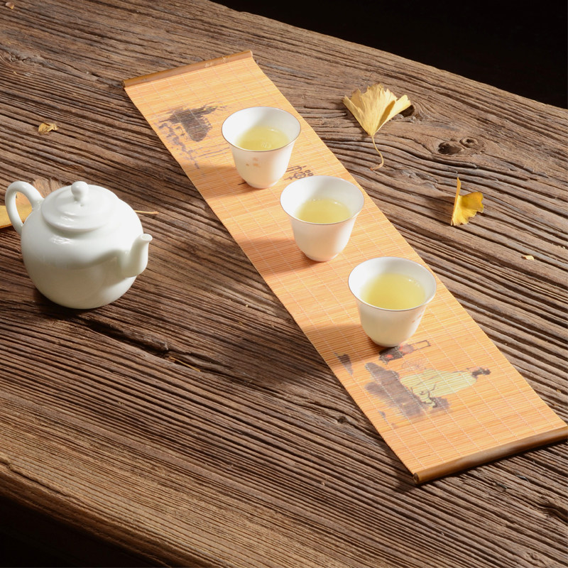 特价凉席 竹席 手工_竹茶席 日式禅意竹制茶席 中国风手工竹席泡茶