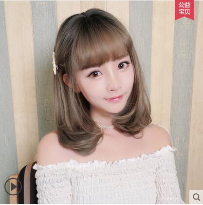 特价假发套女短发 梨花头_假发女短发梨花头假发空气齐刘海内扣中长