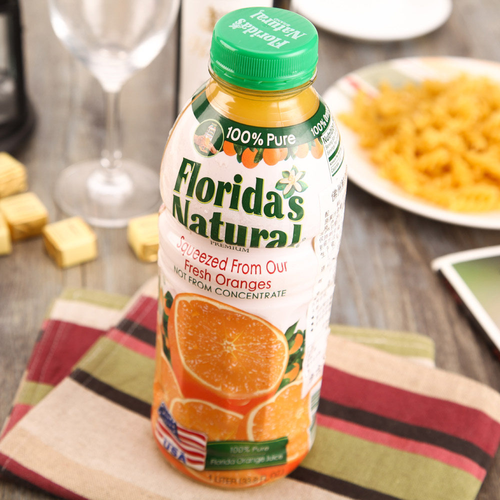 热销鲜橙汁_临期特价美国佛罗里达州1l瓶nfc鲜橙汁含果肉橙汁家庭聚会