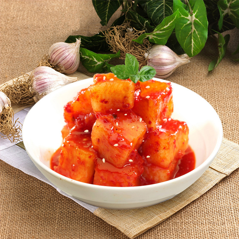 韩式萝卜块泡菜手工腌制萝卜泡菜韩国泡菜开胃