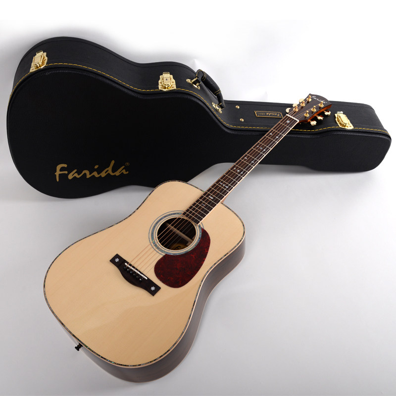 法丽达 farida d62 r62 41寸全单板民谣木吉他电箱 赠原装琴箱