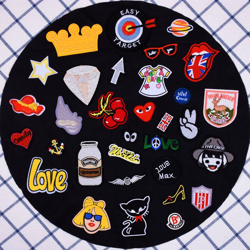 女装衣服布贴 牛仔补丁贴 羽绒贴 服装装饰破洞修补刺绣贴花优惠券