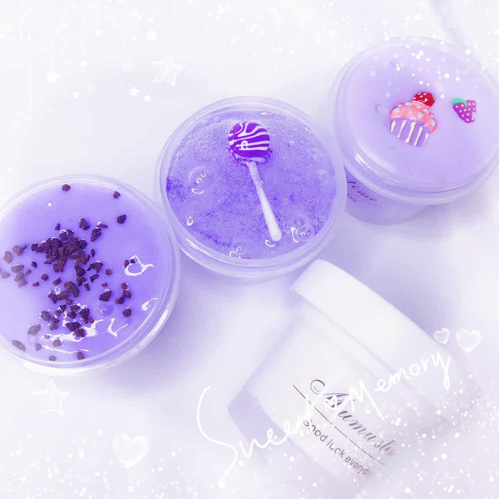 热销椰果泥_【木木史莱姆定制仙女紫四件套】椰果泥纯手工制作女孩