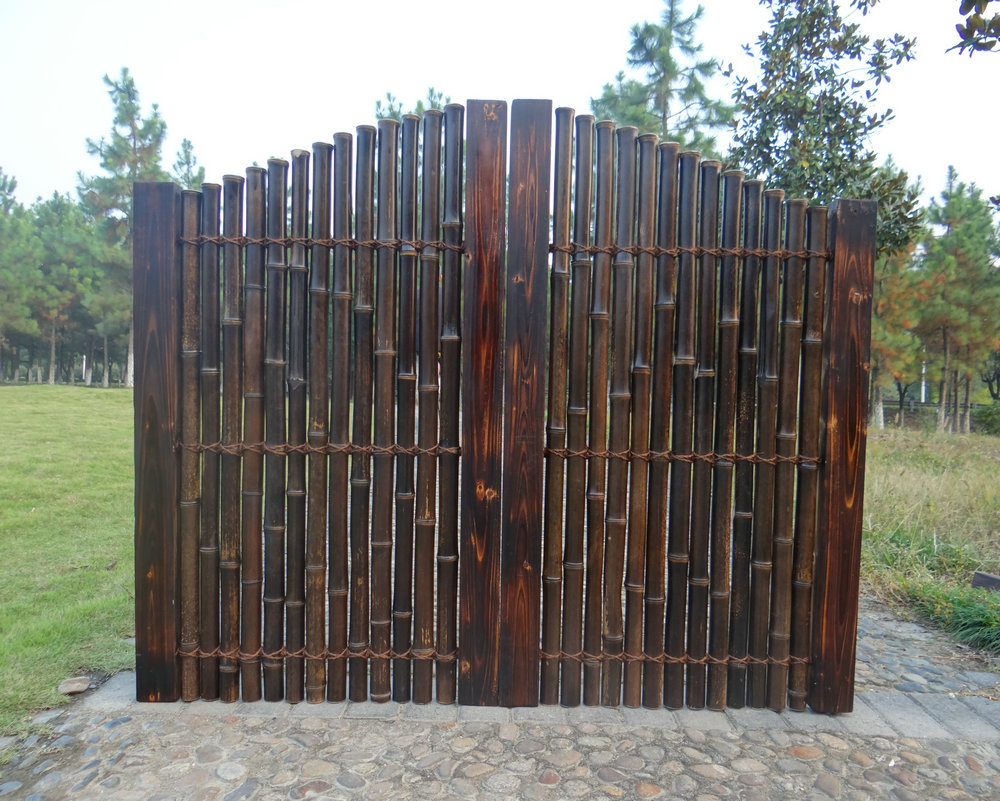 一春二木 防腐门栅栏门 竹制品 定制 庭院门防腐门木门 室外户外