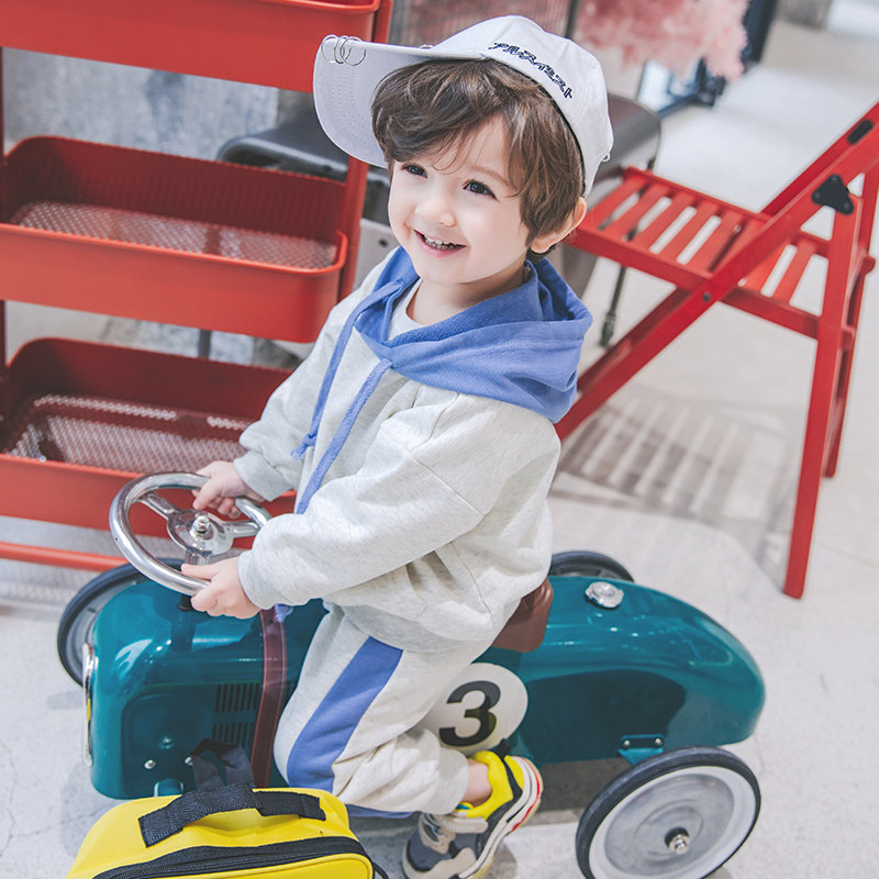 宝宝春装套装男1-3岁潮2韩版卫衣男宝宝春秋4男童儿童两件套帅气5