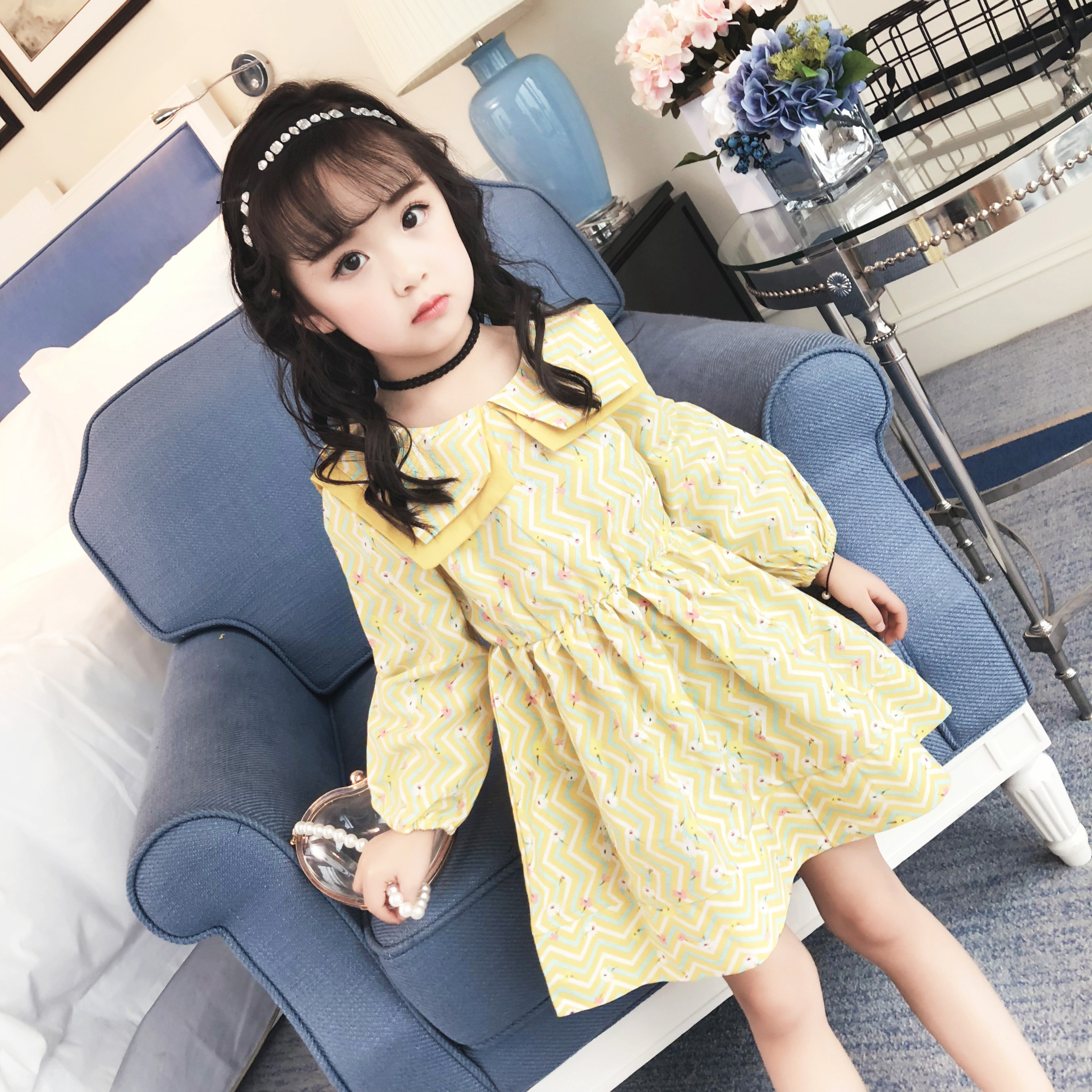 童装女童连衣裙2018新款韩版小女孩裙子宝宝春装裙子儿童公主裙