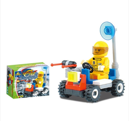 开智积木 工程车系列6212益智玩具 强力吊车钩机搅拌机_7折现价4.8元