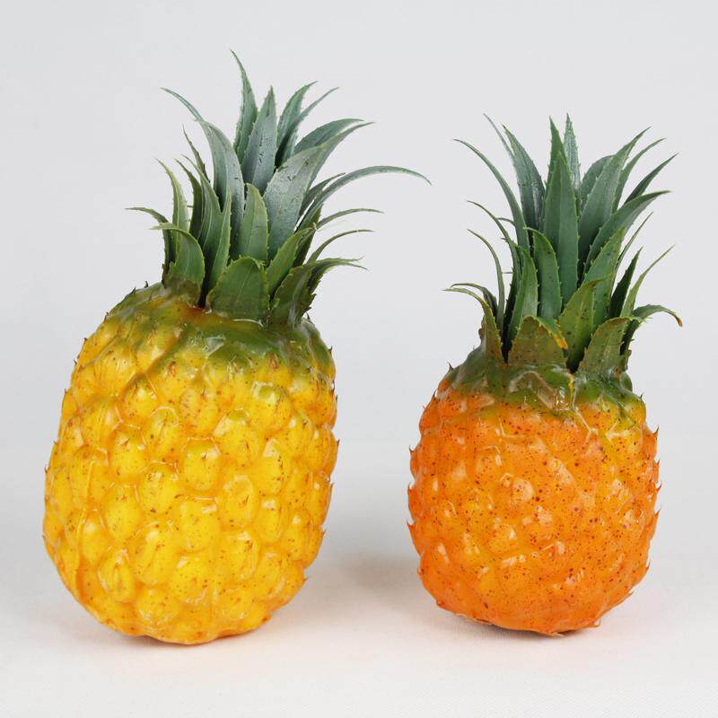 菠萝水果盘_仿真水果假菠萝火龙果木瓜杨桃模型道具家居专柜果盘配饰