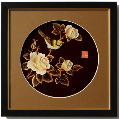 【覃孟斋】麦秆画麦草画麦秸画家居饰品装饰画民间手工工艺品春韵