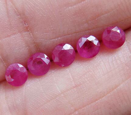 圆形2#粉红刚玉裸石戒面首饰配石花式底切割透亮硬度强牡丹花开_7折