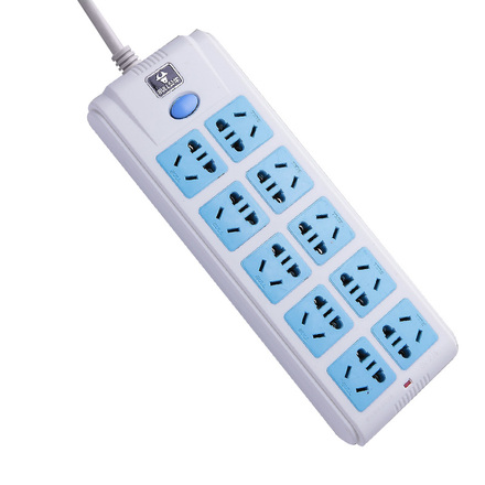 公牛插座10孔电源接线板插排插线板全长3米5米gn-218十孔