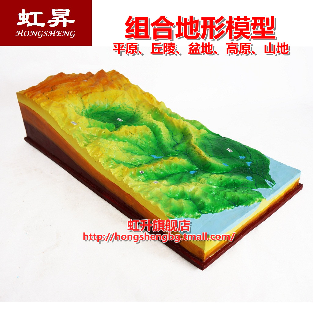 地形组合模型 五种地貌 高中地理地质教学仪器 平原丘陵盆地山地