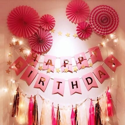 包邮纸流苏派对生日布置拉花婚礼婚房商场橱窗甜品台宝宝餐椅装饰_5折