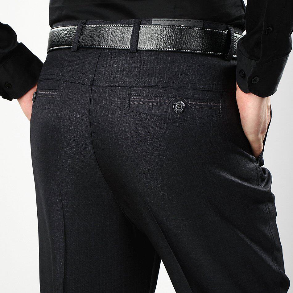 中老男人裤子_中老年男士休闲裤爸爸装裤子春季中年男人长裤高腰春