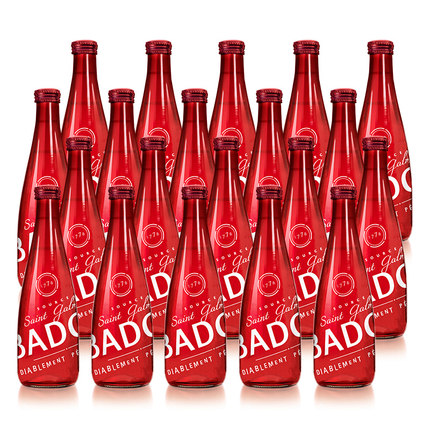 法国进口badoit/波多天然矿泉气泡水玻璃小瓶装330ml*20红瓶/整箱_7折