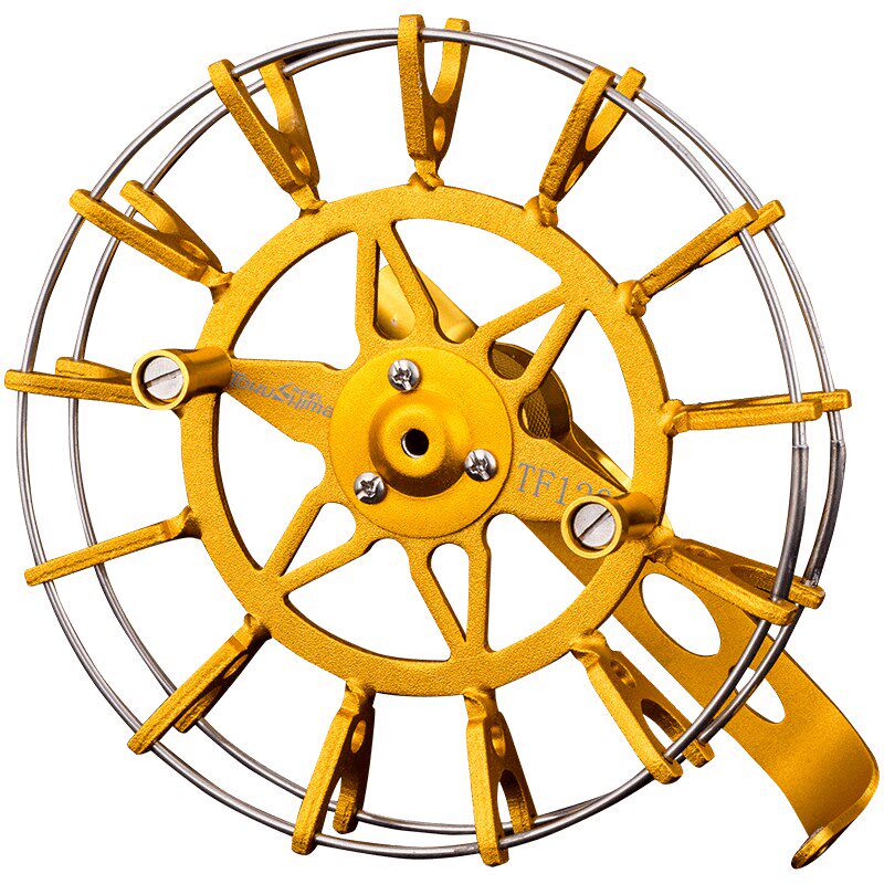 tf120八卦轮全金属风车轮渔轮锚鱼轮手拨轮车盘甲鱼轮鱼线轮