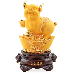 礼艺佳 元宝金猪摆件开业招财风水生肖猪饰品酒柜仿真发财猪工艺
