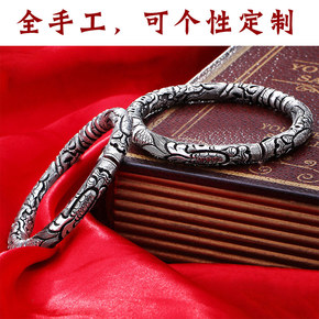 老九门赵丽颖同款999纯银手镯真正全手工佛爷