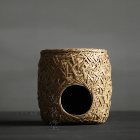 友茗堂 精工乱编 仿古 竹炉 茶炉 炭炉 酒精灯 煮茶 烧水 lp0533