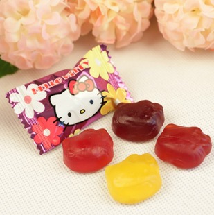 正品大润谷hellokitty猫咪果汁软糖橡皮糖250g约35颗婚庆喜糖果