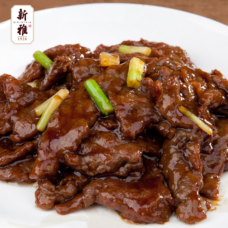 > 新雅速冻半成品菜蚝油牛肉500g*2袋生牛肉私房菜酒店方便菜净菜