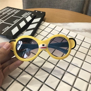 卡通小猴子男童女孩2-5岁宝宝不伤眼睛的儿童眼镜墨镜太阳镜个性