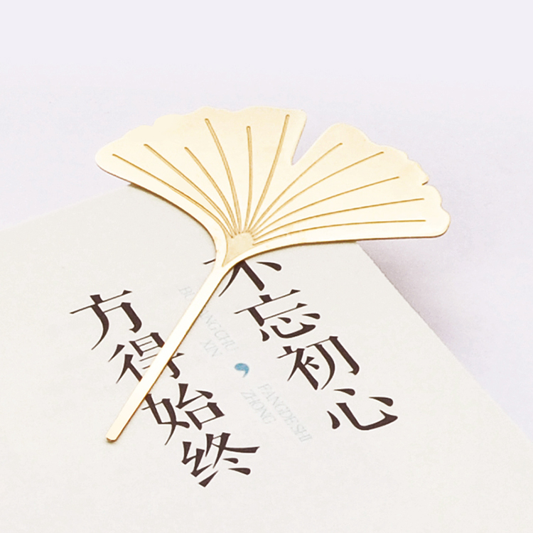 银杏叶书签 中国风黄铜创意金属定制书签个性装饰佳品爱稀奇 weis图片