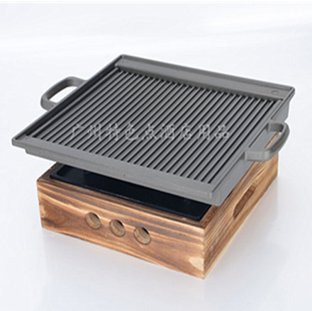 新款日韩迷你液体固体酒精炉铸铁烤盘 铁板烤肉盘 不粘煎盘 包邮