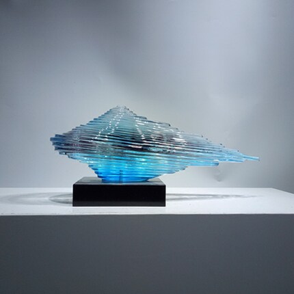 透明树脂雕塑艺术品酒店会所客厅玄关摆件现代创意装饰摆设工艺品_7折