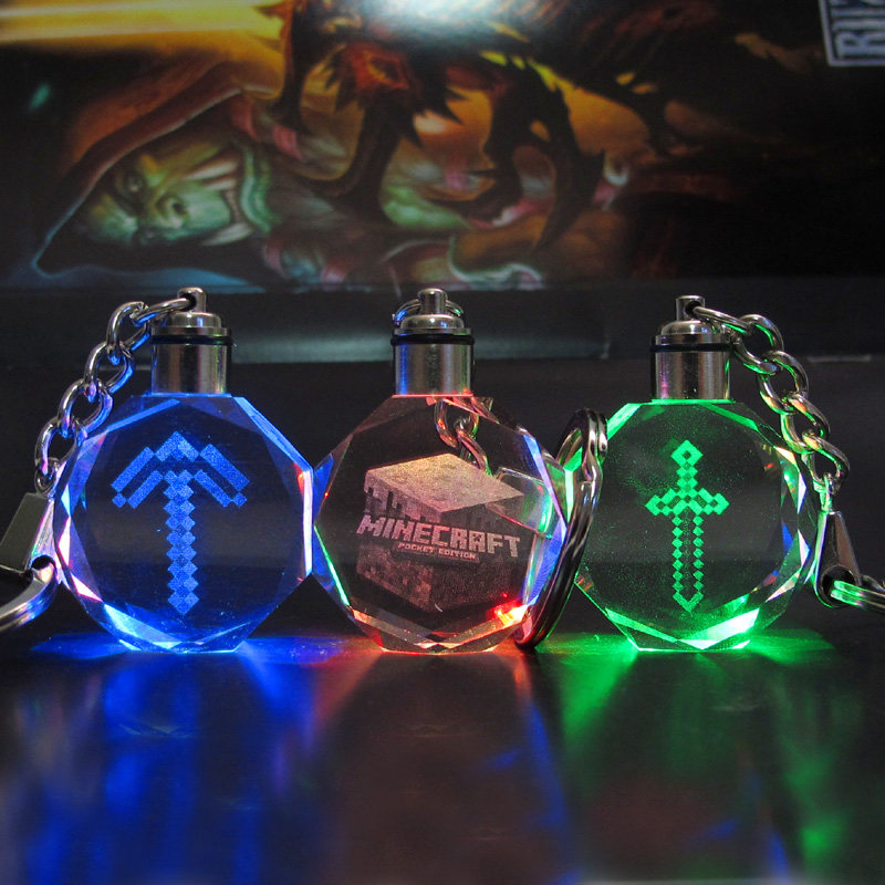 水晶石 七彩石_minecraft我的世界钻石剑镐头苦力怕七彩led水晶灯钥匙