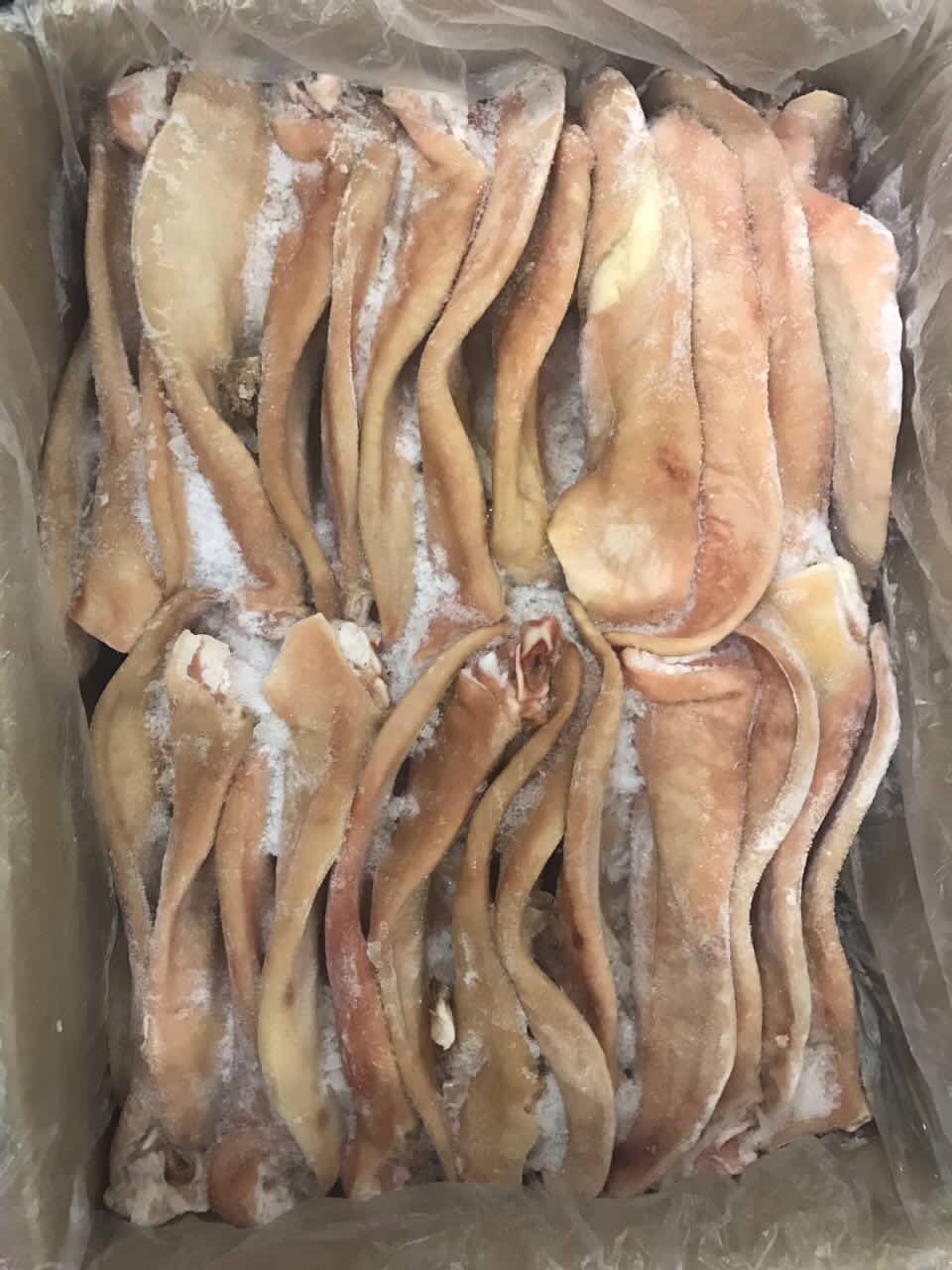 热销猪头肉冷冻_低价冷冻食品批发冷冻生猪头猪肉猪耳朵片生猪耳片10