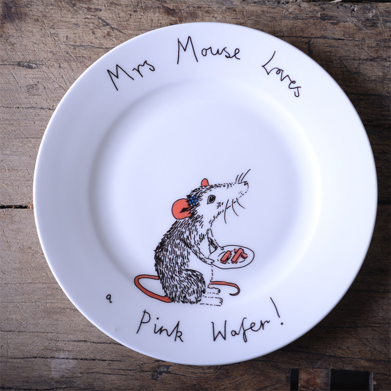 妙home 创意骨瓷盘 21cm盘子 卡通盘子 设计师