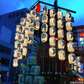 多层木架装饰户外防水日式灯笼日本米色手绘手写书法家纹温泉牌坊