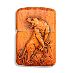 正品大亨tycoon煤油打火机虎啸山林纯铜个性创意防风超薄包邮