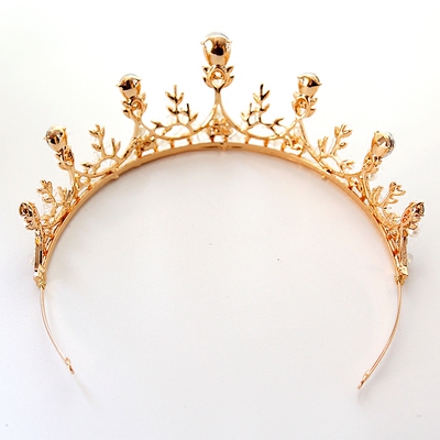 夏拉婚饰高档水晶欧式金色新娘皇冠头冠头饰发饰生日派对婚礼饰品