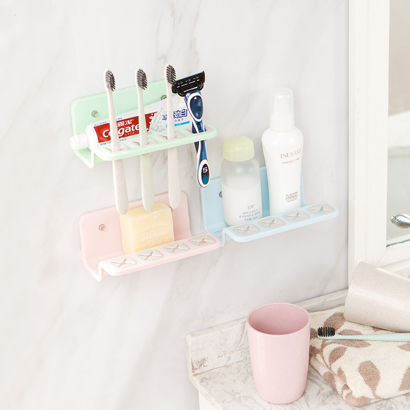 壁挂牙刷架套装 创意_洗士多壁挂牙刷架套装浴室壁式牙具牙膏架创意