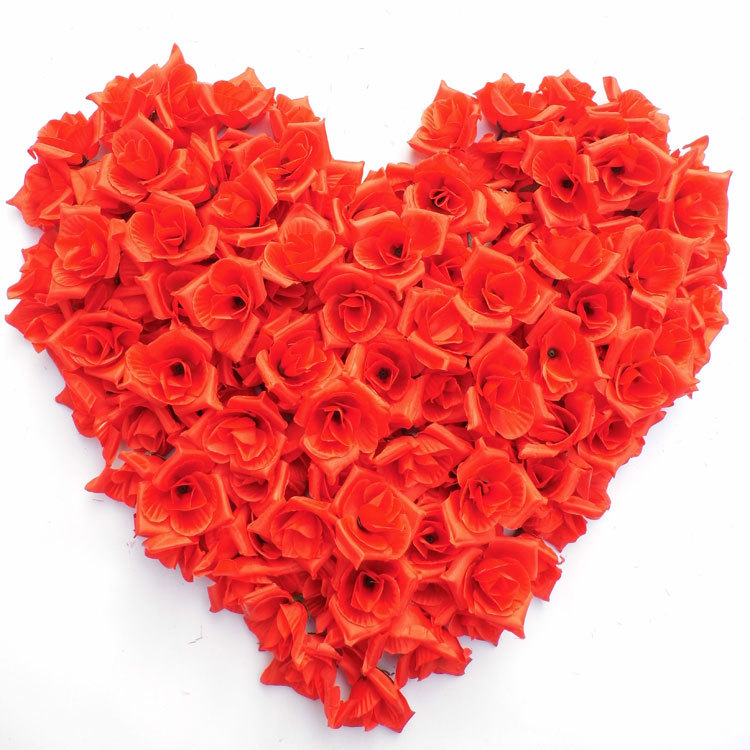 仿真玫瑰花朵 批发_批发促销玫瑰花 假花 仿真花朵 婚房装饰爱心花朵