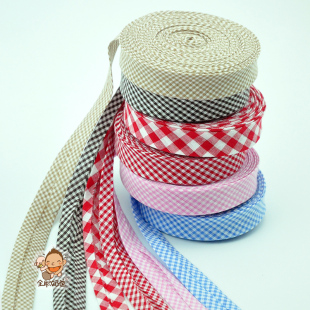 免熨烫朝阳格包边条 纯棉格子缝纫做衣服滚边带包边布条手工