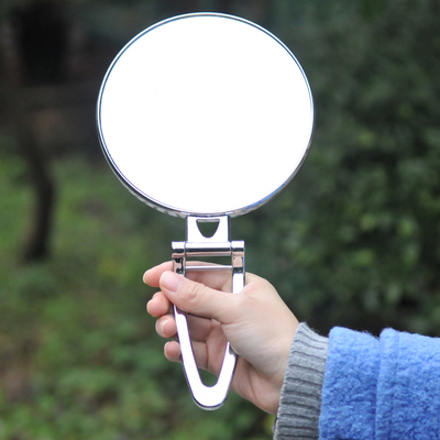 多用台式化妆镜手柄镜手拿便携折叠壁挂镜美容镜子高清一面放大