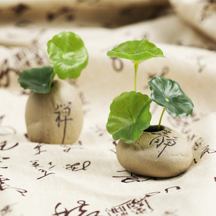 禅意古风荷叶小摆件陶瓷中国风摄影茶叶饰品佛珠摆拍摄影道具图片
